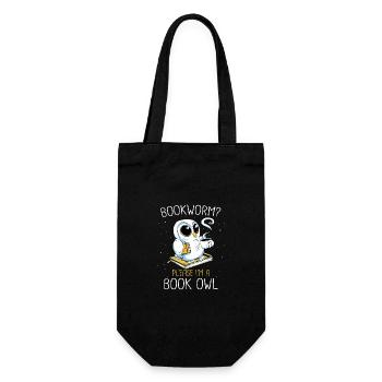 Bücher Buch lesen Bücherei Bibliothek Bücherwurm - Geschenkbeutel für Flaschen - Schwarz - Vorne