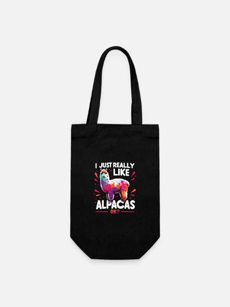 Alpaka Llama - Geschenkbeutel für Flaschen - Schwarz