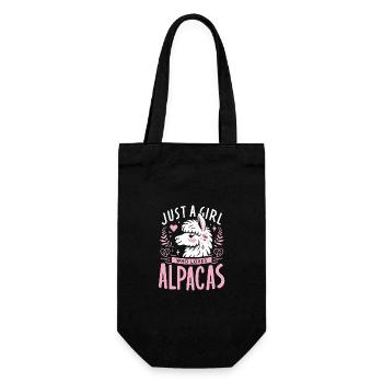 Alpaka Llama - Geschenkbeutel für Flaschen - Schwarz - Vorne