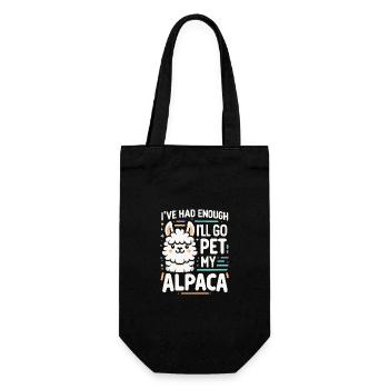 Alpaka Llama - Geschenkbeutel für Flaschen - Schwarz - Vorne