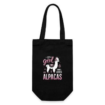 Alpaka Llama - Geschenkbeutel für Flaschen - Schwarz - Vorne
