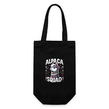 Alpaka Llama - Geschenkbeutel für Flaschen - Schwarz - Vorne