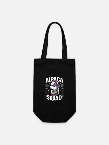 Alpaka Llama - Geschenkbeutel für Flaschen - Schwarz