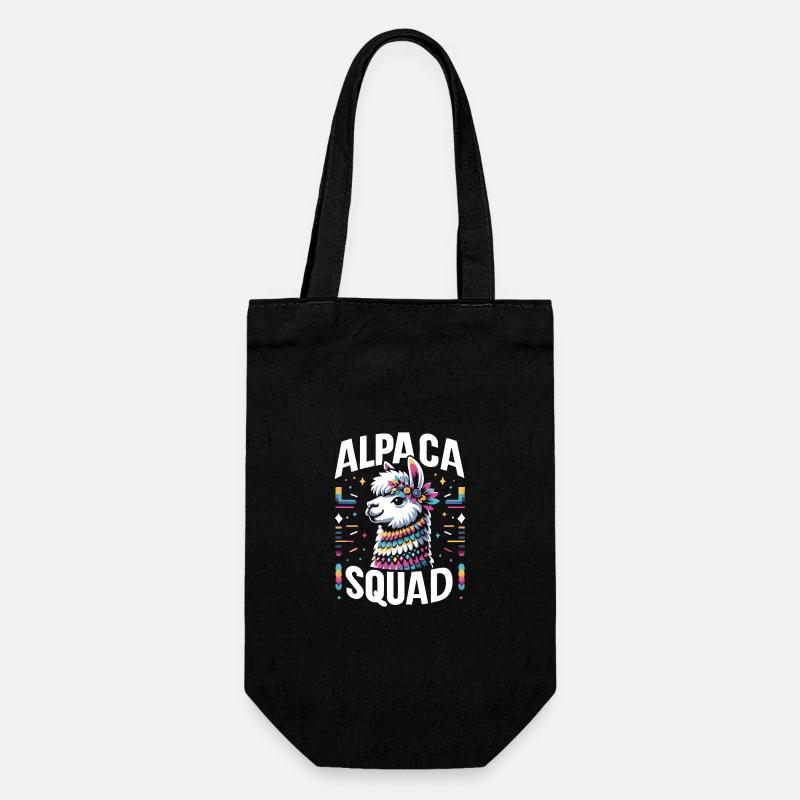 Alpaka Llama - Geschenkbeutel für Flaschen - Schwarz