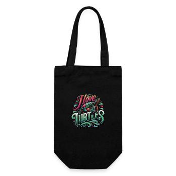Turtle Sea Turtle Turtle Animal - Gift Bag for Bottles - black - Front