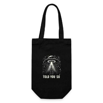 Alien UFO Aliens Außerirdischer - Geschenkbeutel für Flaschen - Schwarz - Vorne