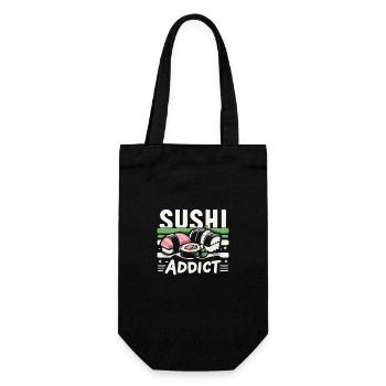 Sushi Japanisches Essen Maki Sushi Kawaii - Geschenkbeutel für Flaschen - Schwarz - Vorne