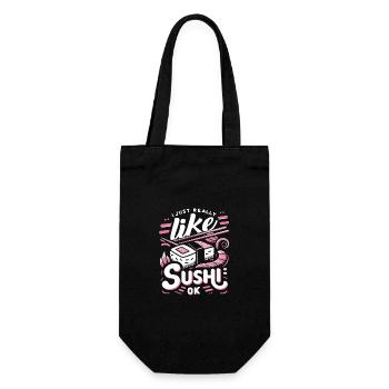 Sushi Japanisches Essen Maki Sushi Kawaii - Geschenkbeutel für Flaschen - Schwarz - Vorne