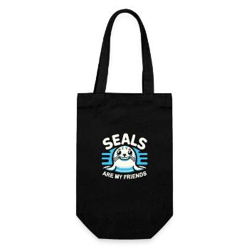 Seal, Seal, Animal, Sea Lion - Gift Bag for Bottles - black - Front