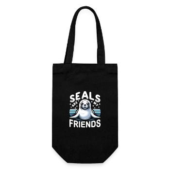 Seal, Seal, Animal, Sea Lion - Gift Bag for Bottles - black - Front