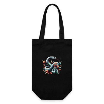 Snake Snake Animal - Gift Bag for Bottles - black - Front