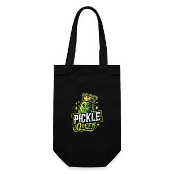 Gurke Essiggurke Gewürzgurke Essen Dill - Geschenkbeutel für Flaschen - Schwarz - Vorne