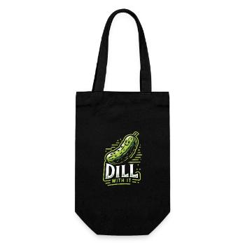Gurke Essiggurke Gewürzgurke Essen Dill - Geschenkbeutel für Flaschen - Schwarz - Vorne
