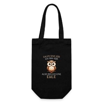 Noctambule, Hibou, Hibou, Oiseau - Sac à bouteille - noir - Devant