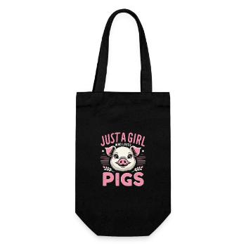 Schwein Tier - Geschenkbeutel für Flaschen - Schwarz - Vorne