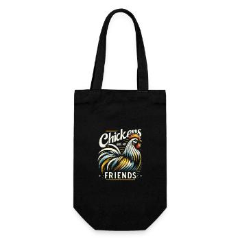 chicken, chickens, farm, animal, rooster, farmer, farmer - Gift Bag for Bottles - black - Front