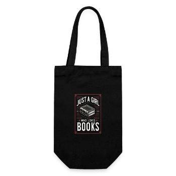 Bücher Buch lesen Bücherei Bibliothek Bücherwurm - Geschenkbeutel für Flaschen - Schwarz - Vorne