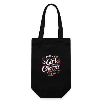 Cherry, Cherries, Fruits, Food - Gift Bag for Bottles - black - Front