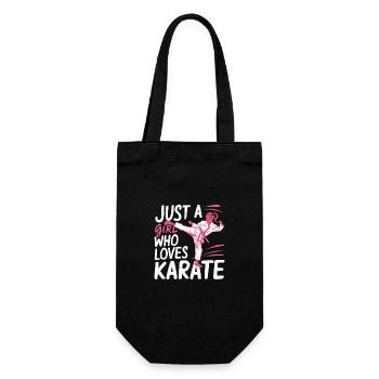 Karate Karatekämpfer Kampfkunst - Geschenkbeutel für Flaschen - Schwarz - Vorne