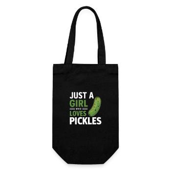 Gurke Essiggurke Gewürzgurke Essen Dill - Geschenkbeutel für Flaschen - Schwarz - Vorne