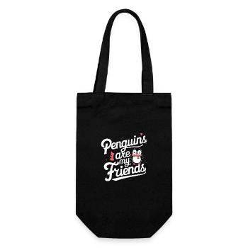 Pinguin Pinguine Tier - Geschenkbeutel für Flaschen - Schwarz - Vorne