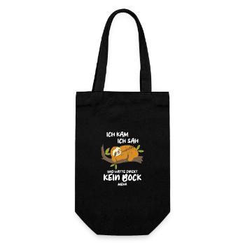 Faultier Faultiere Tier Schlafen Faul - Geschenkbeutel für Flaschen - Schwarz - Vorne