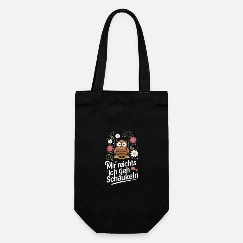 Nachteule Eule Eulen Vogel - Geschenkbeutel für Flaschen - Schwarz