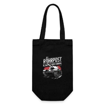 Panzer Kampfpanzer Panzerkampfwagen Panzerfahrer - Geschenkbeutel für Flaschen - Schwarz - Vorne
