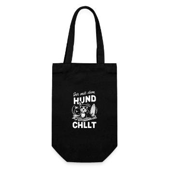 Hund Hunde Haustier Lustige Sprüche - Geschenkbeutel für Flaschen - Schwarz - Vorne