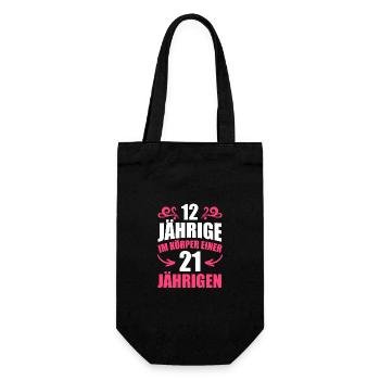 Birthday Gift 21 Years Birthday Boy - Gift Bag for Bottles - black - Front