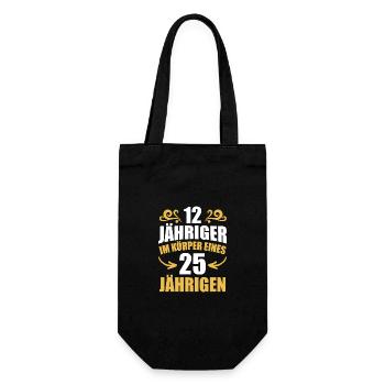 Birthday Gift 25 Years Birthday Boy - Gift Bag for Bottles - black - Front