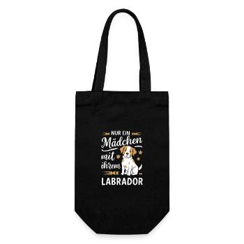 Labrador Hund Hunde - Geschenkbeutel für Flaschen - Schwarz - Vorne