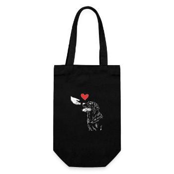 Labrador Hund Hunde - Geschenkbeutel für Flaschen - Schwarz - Vorne