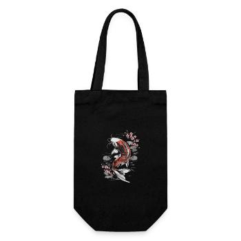 Koi Fisch Karpfen Japan China Fische - Geschenkbeutel für Flaschen - Schwarz - Vorne