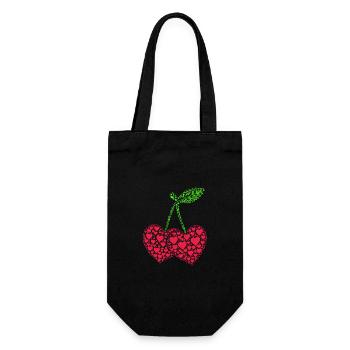 Cherries Cherries Fruits Food - Gift Bag for Bottles - black - Front