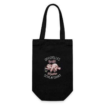 Faultier Faultiere Tier Schlafen Faul - Geschenkbeutel für Flaschen - Schwarz - Vorne