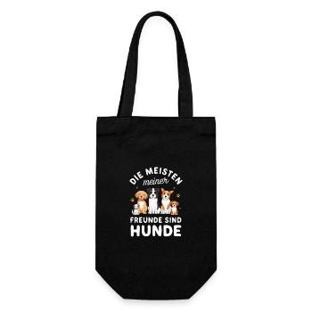 Hund Hunde Haustier Lustige Sprüche - Geschenkbeutel für Flaschen - Schwarz - Vorne