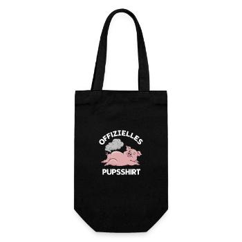 pig pig piglet farmer farmer sow - Gift Bag for Bottles - black - Front