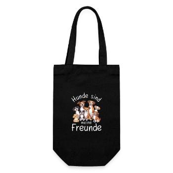 Hund Hunde Haustier Lustige Sprüche - Geschenkbeutel für Flaschen - Schwarz - Vorne