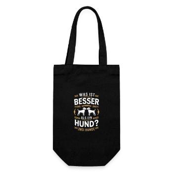 Hund Hunde Haustier Lustige Sprüche - Geschenkbeutel für Flaschen - Schwarz - Vorne