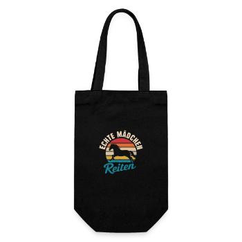 Pferd Reiten Pferdereiten Reiter Pferde Reitsport - Geschenkbeutel für Flaschen - Schwarz - Vorne
