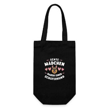 Deutscher Schäferhund Hund Malinois Hunde - Geschenkbeutel für Flaschen - Schwarz - Vorne