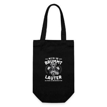 V8 Engine 8 Cylinder Displacement Car Tuning Tuner - Gift Bag for Bottles - black - Front