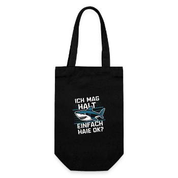 Hai Haifisch Haie Haifische - Geschenkbeutel für Flaschen - Schwarz - Vorne