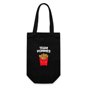 Pommes Frites Fritten Fast Food - Geschenkbeutel für Flaschen - Schwarz - Vorne