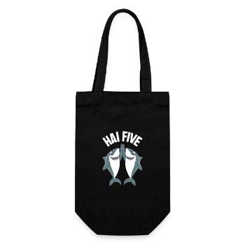 Hai Haifisch Haie Haifische - Geschenkbeutel für Flaschen - Schwarz - Vorne
