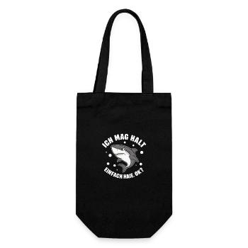 Hai Haifisch Haie Haifische - Geschenkbeutel für Flaschen - Schwarz - Vorne