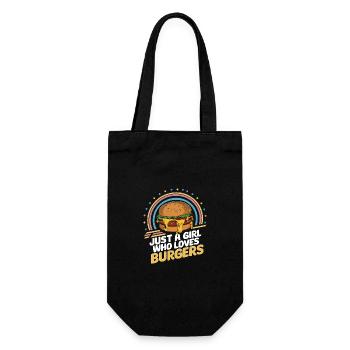Burger Fast Food Hamburger Cheesburger Burgers - Geschenkbeutel für Flaschen - Schwarz - Vorne