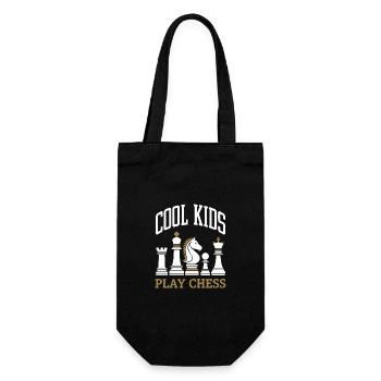 Schach Schachspieler - Geschenkbeutel für Flaschen - Schwarz - Vorne