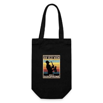Saxophon Saxofon - Geschenkbeutel für Flaschen - Schwarz - Vorne